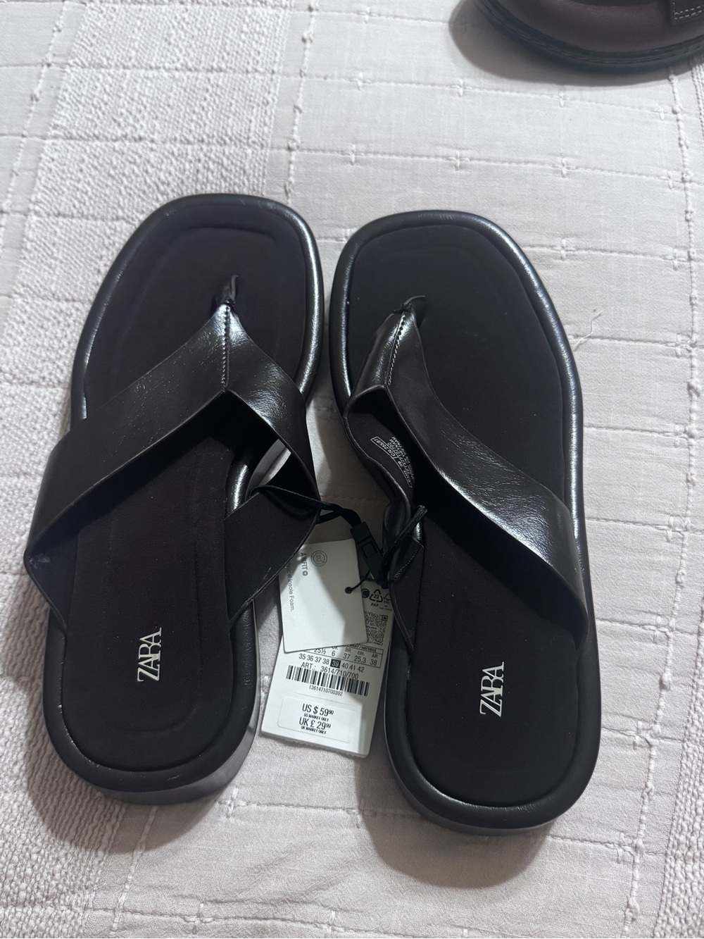 Zara Dark Brown Platform Thong Sandals - Picture 5 of 7